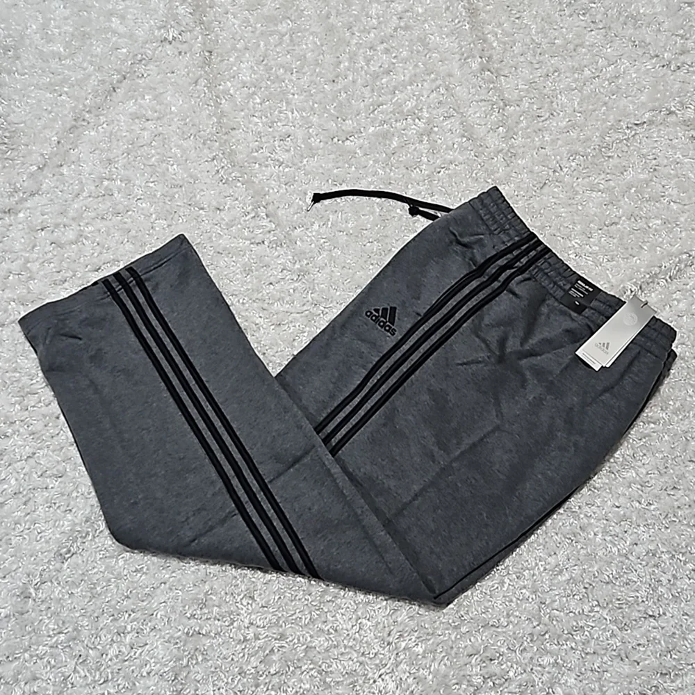 Men's Adidas warm fleece soft Breathable Straight Leg Jogger Pants Gray 4xl